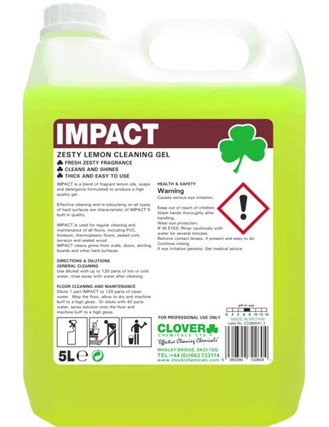 CLOVER IMPACT LEMON FLOOR GEL 5L - Mustang Cleaning …