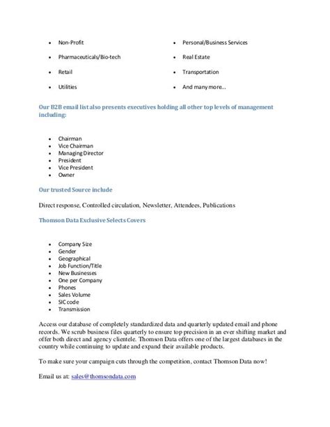CLevel Mailing List CLevel Email Addresses CLevel Executives