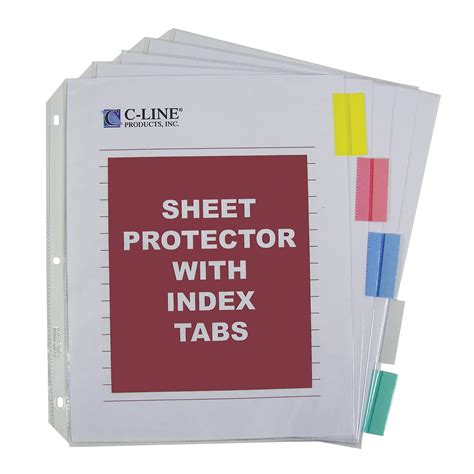 CLine Polypropylene Sheet Protector with Index Tabs