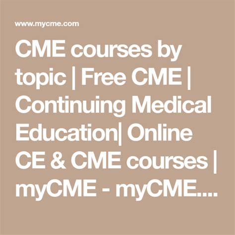 CME Catalog - Online Medical Education Courses myCME