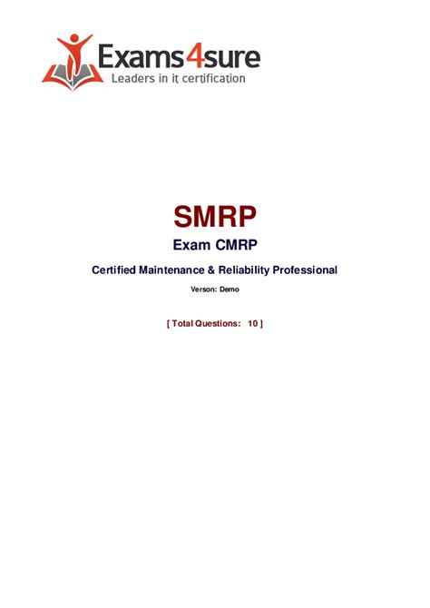 CMRP Probesfragen