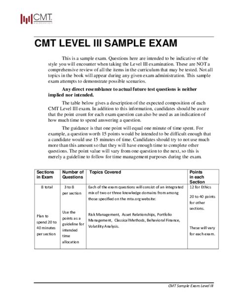 CMT-Level-III Online Test