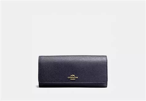 COACH フラップ ウォレット クロスグレイン レザー ライト ゴー …