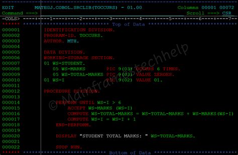 COBOL - Occurs Clause - COBOL Tutorial - IBMMainframer