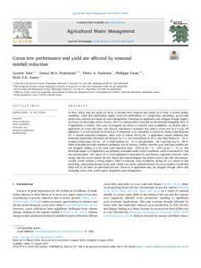 Cocoa tree performance and yield are affected by seasonal rainfall ... - raincitystudios.com