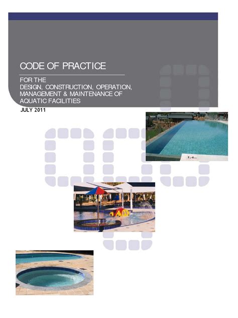 Code of practice for aquatic facilities - Department of Health - coolestguyplanet.net