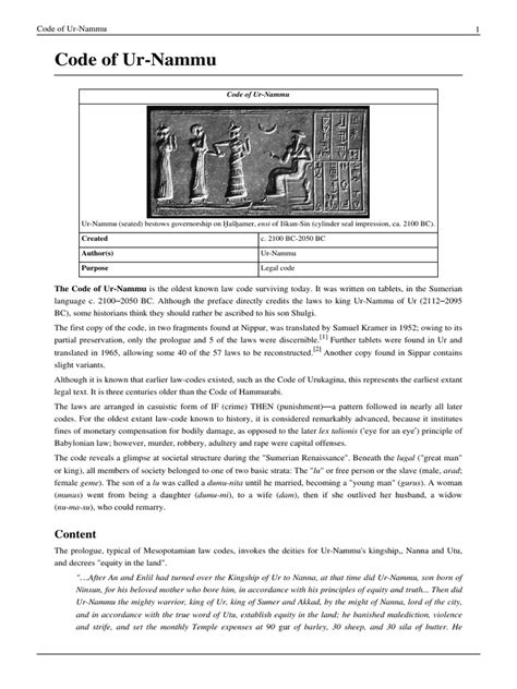 Code of Ur-Nammu - World History Encyclopedia - wintechmobiles.com