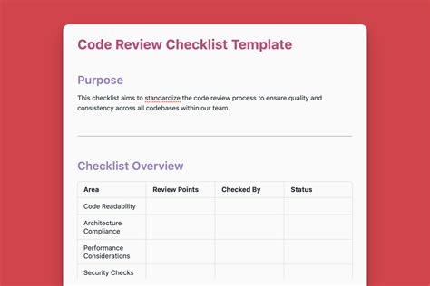 Code Review Checklist Template - NotePlan - coolestguyplanet.net