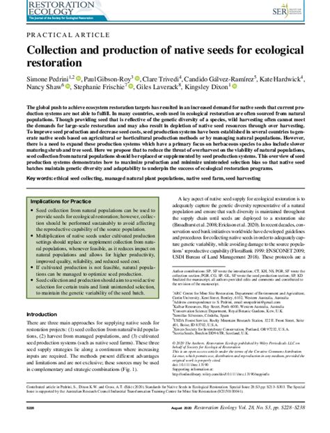 Collection and production of native seeds for ecological … - raincitystudios.com