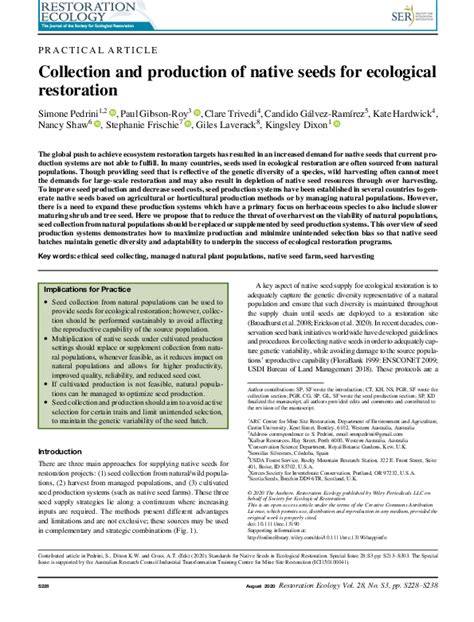 Collection and production of native seeds for ecological restoration - raincitystudios.com