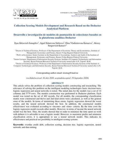 Collection Scoring Models Development and Research Based on the ... - coolestguyplanet.net