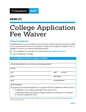 COLLEGE APPLICATION FEE WAIVERS FOR STUDENTS …