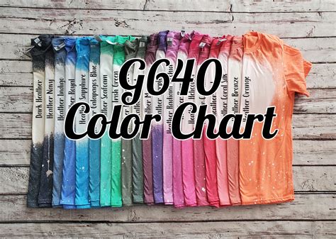 COLOR CHART G640 Color Chart Gildan Crewneck Chart Gildan Etsy