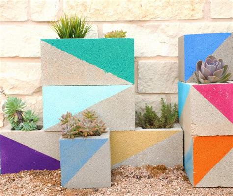 Colorful Painting Ideas for Concrete Planters Saving Money on Yard ... - muktibox.com
