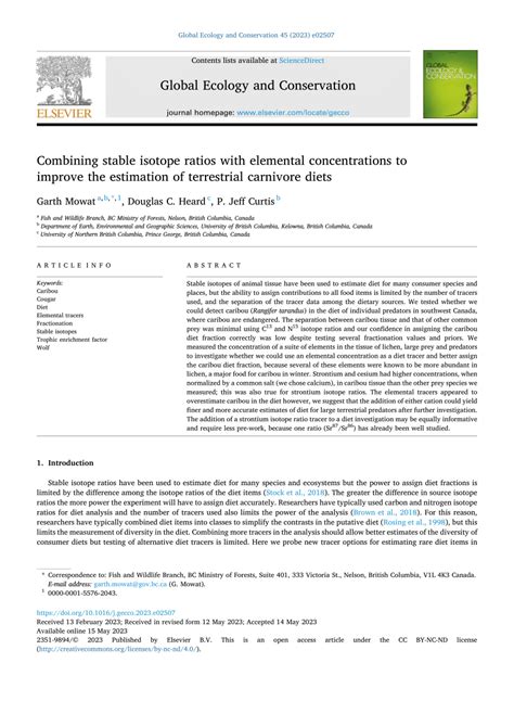 Combining stable isotope ratios with elemental concentrations to ... - wintechmobiles.com