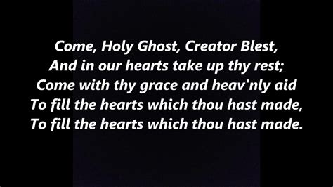 COME HOLY GHOST Creator Blest Hymn Komm Heiliger …