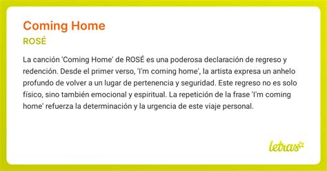 COMING HOME - ROSÉ - LETRAS.COM