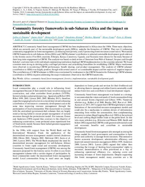 Community forestry frameworks in sub-Saharan Africa and the - raincitystudios.com
