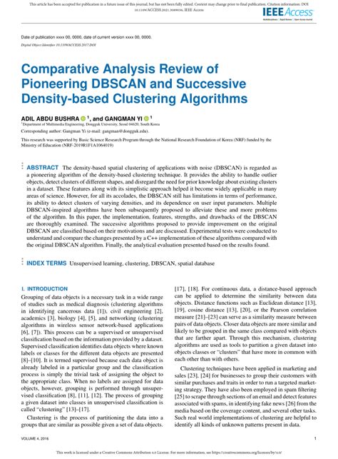 Comparative Analysis Review of Pioneering DBSCAN and ... - IEEE … - coolestguyplanet.net