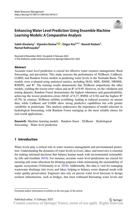 Comparative assessment of rainfall-based water level prediction using ... - coolestguyplanet.net