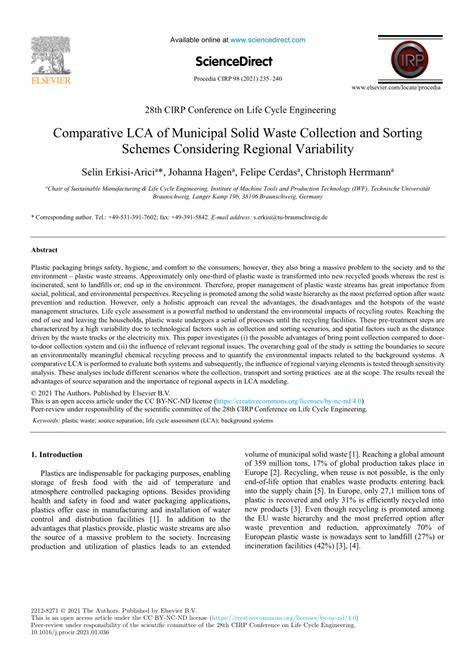Comparative LCA of Municipal Solid Waste Collection … - raincitystudios.com
