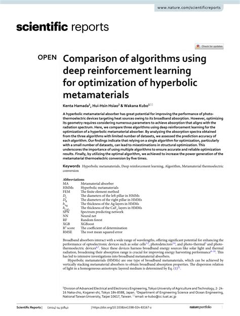 Comparison of algorithms using deep reinforcement learning for ... - wintechmobiles.com
