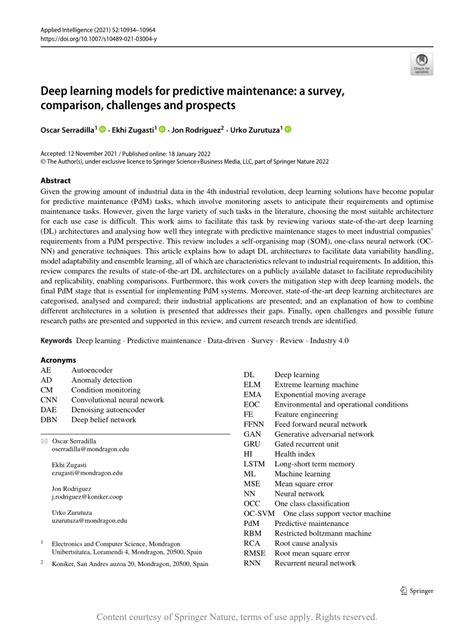 Comparison of deep learning models for predictive maintenance in ... - coolestguyplanet.net