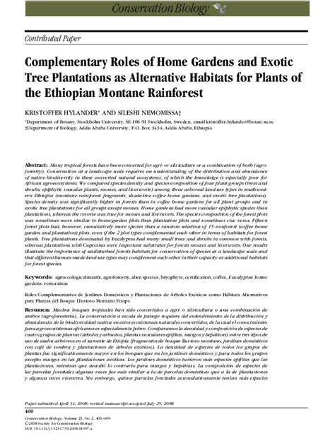 Complementary Roles of Home Gardens and Exotic - JSTOR - raincitystudios.com