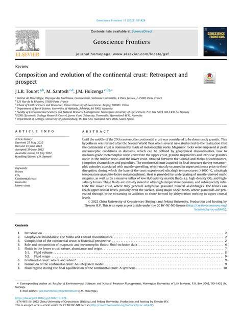 Composition and evolution of the continental crust: Retrospect and ... - raincitystudios.com