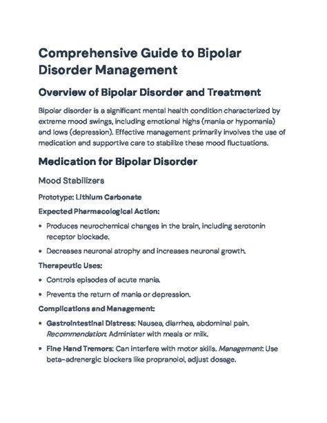 Comprehensive Nursing Guide to Bipolar Disorder and Mood ... - Quizlet - wintechmobiles.com