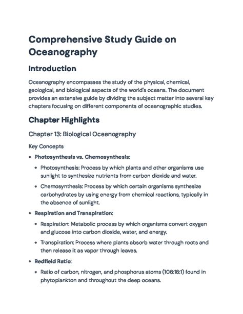 Comprehensive Oceanography Study Guide: Key Concepts and … - raincitystudios.com