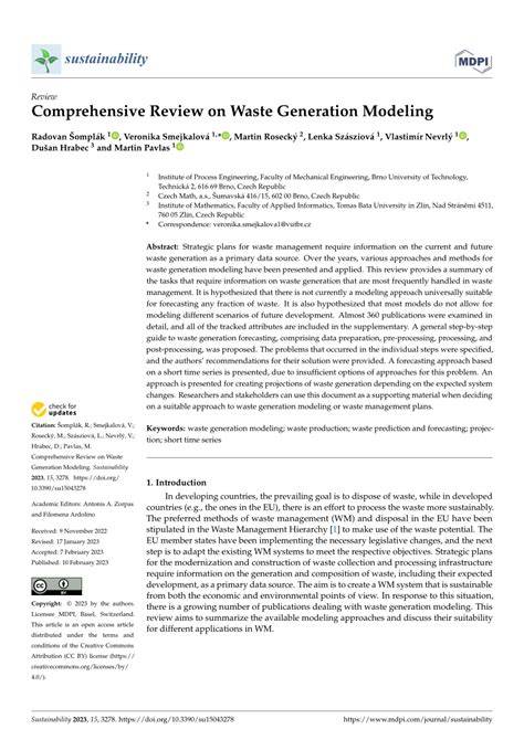 Comprehensive Review on Waste Generation Modeling - raincitystudios.com