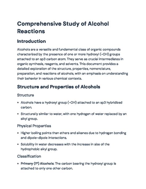 Comprehensive Study of Alcohols: Structures, Reactions, and ... - wintechmobiles.com