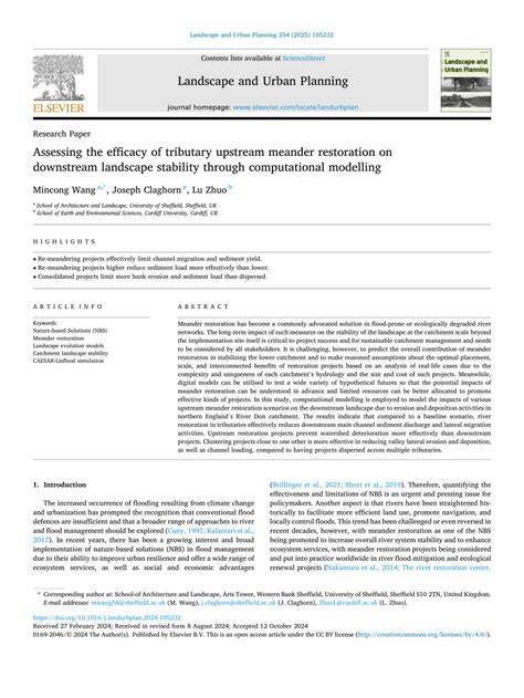 Computational Modelling of Tributary Re-naturalization Impacts on … - raincitystudios.com