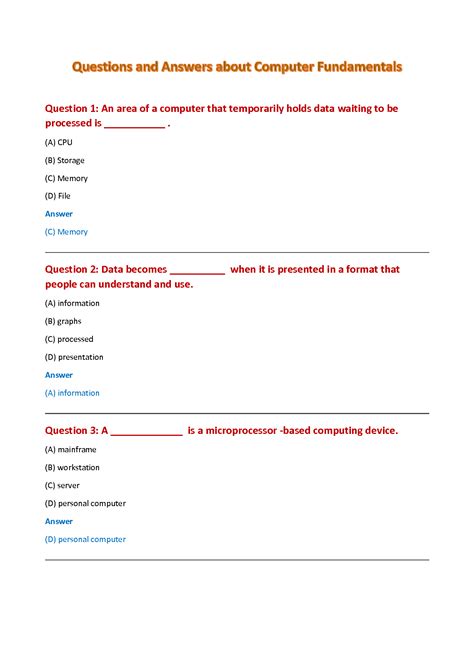Computer Fundamentals Questions and Answers - Sanfoundry - wintechmobiles.com
