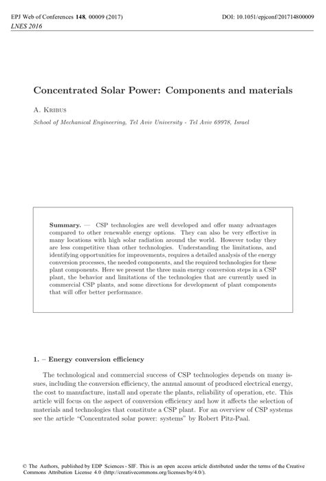 Concentrated Solar Power: Components and materials - raincitystudios.com