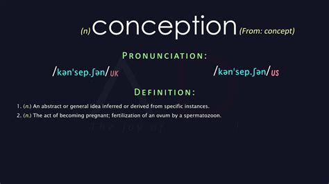 CONCEPTION definition in the Cambridge English Dictionary