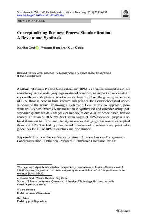 Conceptualizing Business Process Standardization: A Review and ... - coolestguyplanet.net