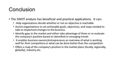 CONCLUSION SWOT Analysis - Case48