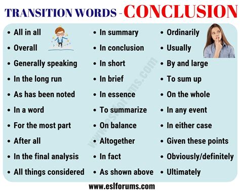 CONCLUSION Transition Words Useful List & Examples ESL Forums
