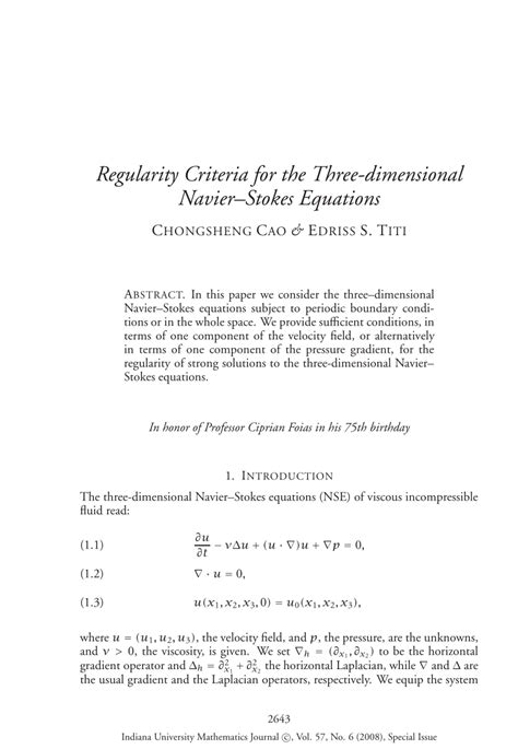 Conditional Regularity of the Three-Dimensional Navier–Stokes Equations ... - wintechmobiles.com