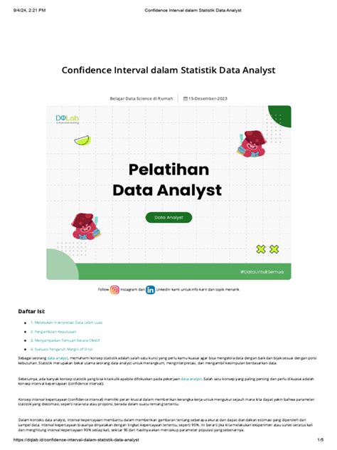 Confidence Interval dalam Statistik Data Analyst - DQLab - wintechmobiles.com