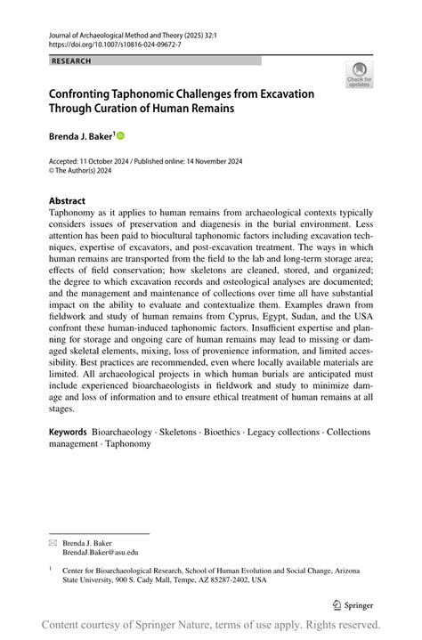 Confronting Taphonomic Challenges from Excavation Through - wintechmobiles.com