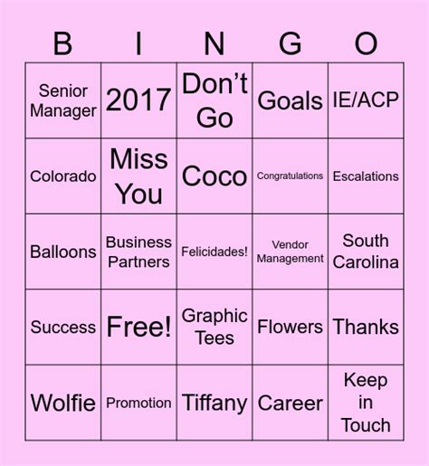 CONGRATULATIONS Bingo Card