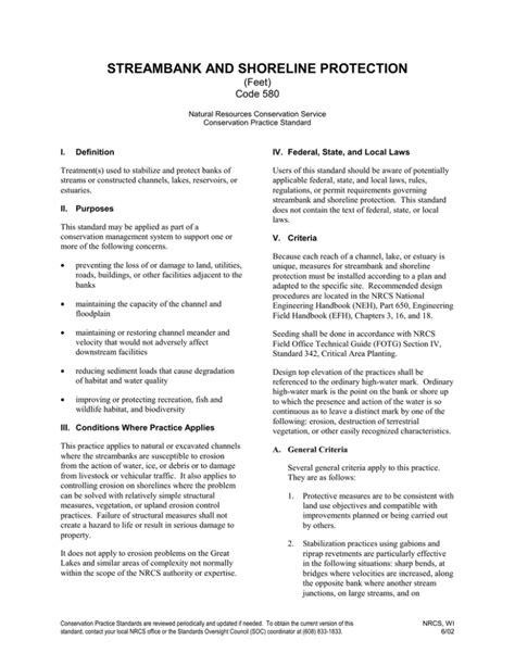 Conservation Practice Standard Streambank and Shoreline Protection ... - raincitystudios.com