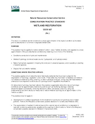 Conservation Practice Standard Wetland Restoration (Code 657) - wintechmobiles.com