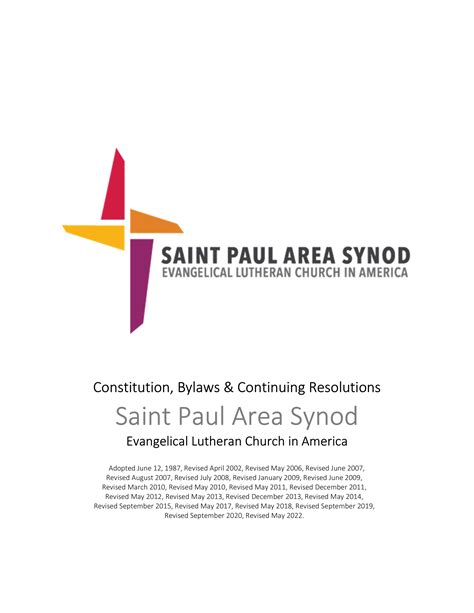 CONSTITUTION for SYNODS - ELCA.org