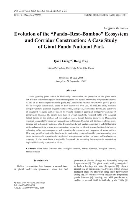 Construction of the Giant Panda National Park corridor and restoration ... - raincitystudios.com
