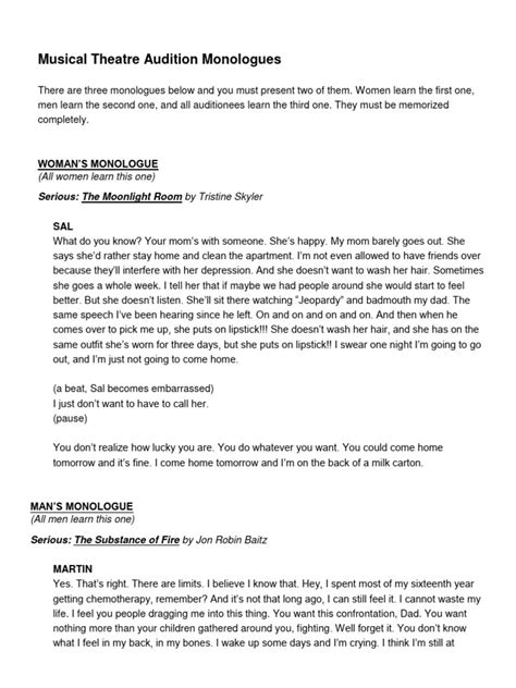 Contemporary Acting Monologues | Backstage - muktibox.com