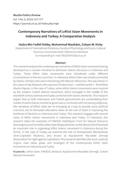 Contemporary Narratives of Leftist Islam Movements in Indonesia and ... - wintechmobiles.com